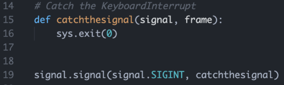 Catch KeyboardInterrupt